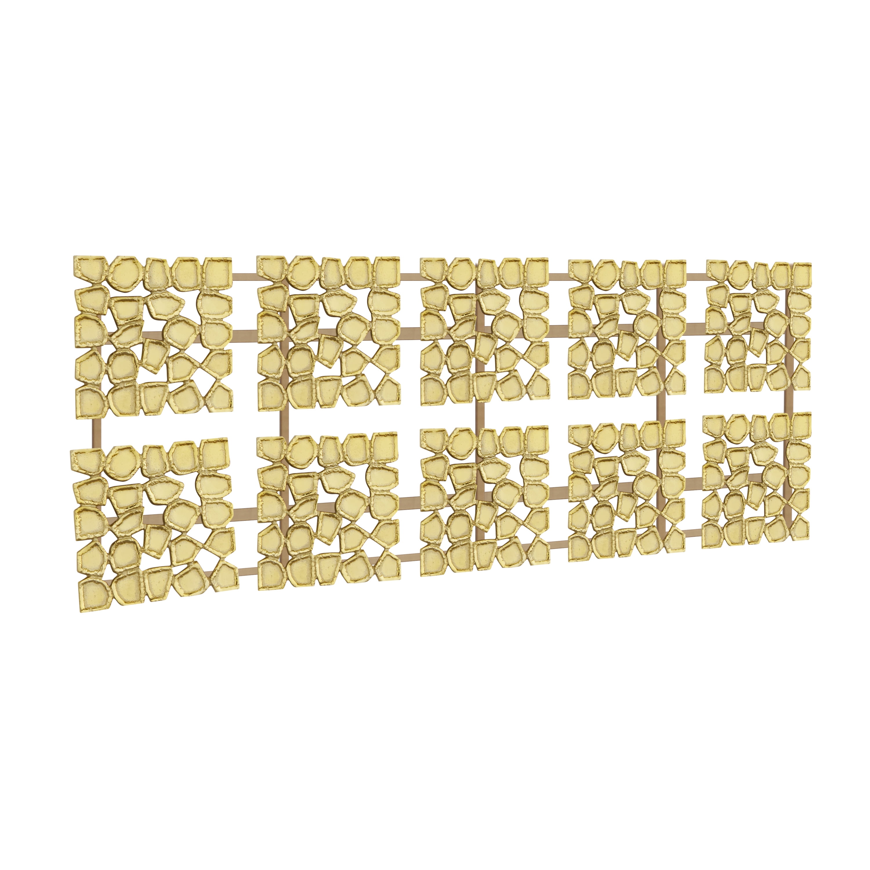 DecMode Gold Aluminum Geometric Wall Decor with Hammered Designs