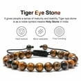 thumbnail image 4 of Turandoss 8mm Tiger Eye Natural Stone for Men Black Lava Rock Beaded Anxiety Relief Rope Bracelets for Men Adjustable Unique Jewelry Mothers Day Birthday Gifts for Men Husband, 4 of 8