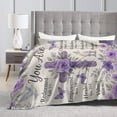 thumbnail image 4 of Christian Gifts for Women Purple Inspirational Religious Blanket Catholic Baptism Gifts for Faith Girl Mom Friend Sister Grandma Christian Prayer Throw Blankets Birthday Present 50x40, 4 of 5