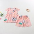 thumbnail image 2 of CAICJ98 Toddler Girl Summer Short Outfit Sets Cotton Sleeveless Tops Tees Shorts Little Girls Clothing Sets (Pink,2-3 Years), 2 of 3