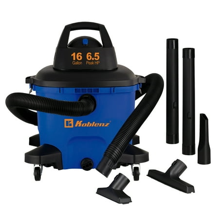 

KOBLENZ Wet Dry Blow Vacuum 16 Gallon 6.5 Peak HP 2-1/2 In x 8 Ft Locking Hose 3 in 1 shop vac with 5 Year Warranty (WD-16L4)
