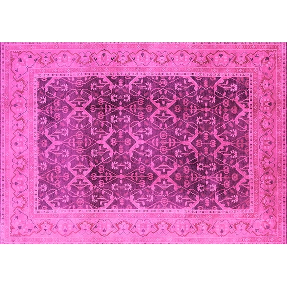 Ahgly Company Indoor Rectangle Oriental Pink Traditional Area Rugs, 5' x 8'