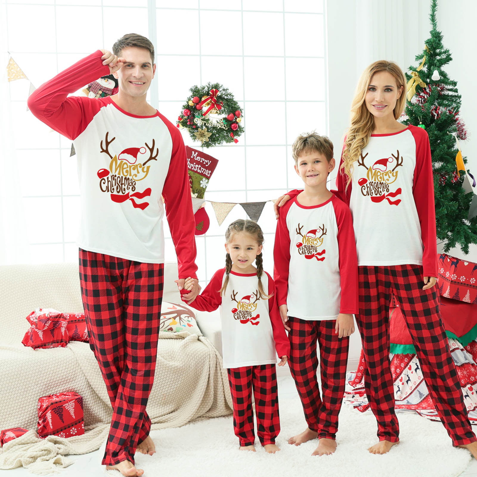 Details about   Kids Unisex Novelty Christmas Santa One Piece Jumpsuits Pajama 