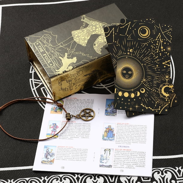 Sol y Luna Azul nueva hoja de oro carta de tarot tarot estampado en caliente impresión en color plástico PVC juego de mesa impermeable naipes al por mayor