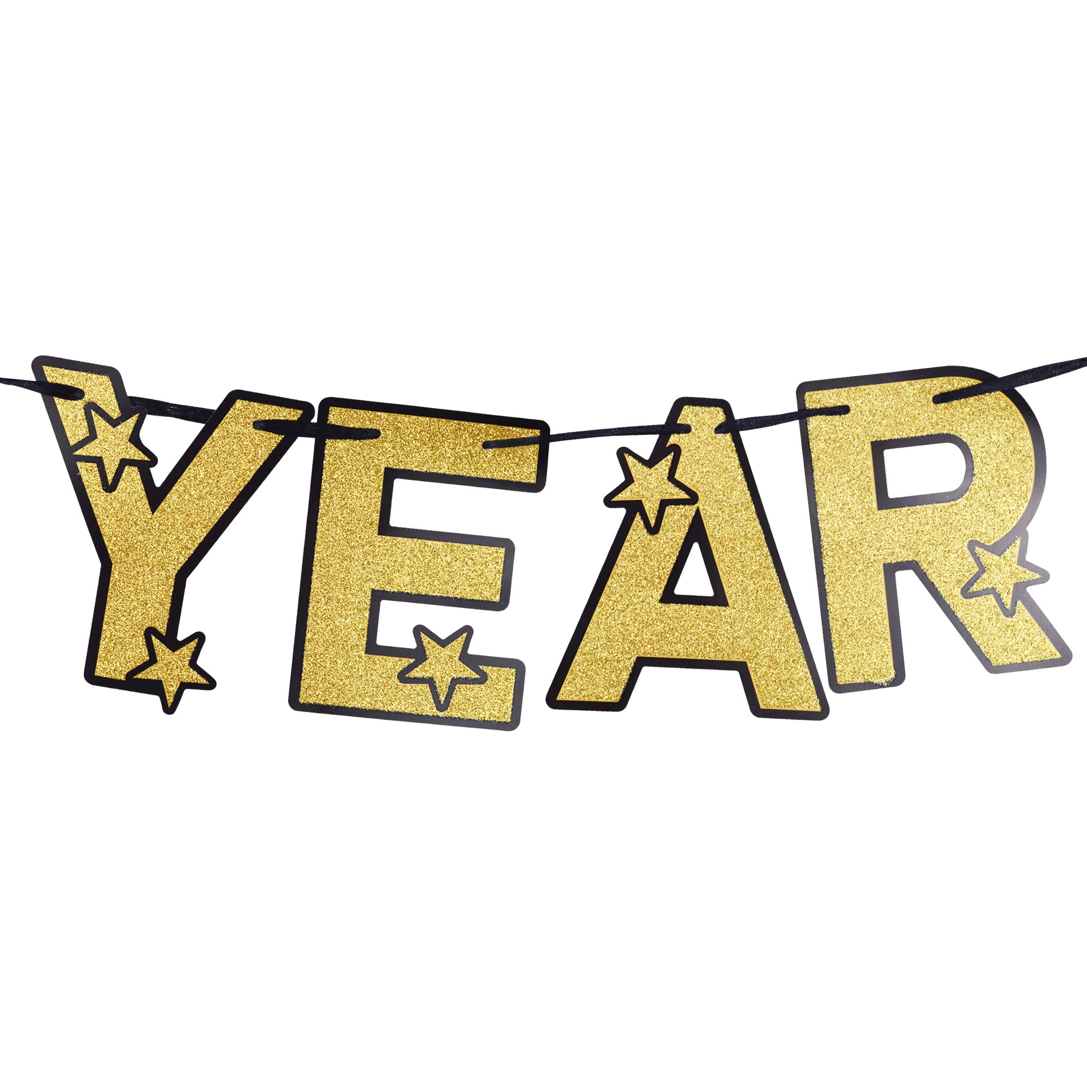 Bannière dorée du Nouvel An, 1 unité, décorations festives, une façon unique de célébrer avec style, adulte