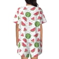 thumbnail image 3 of Kdxio Hand Drawn Watermelon Print Pajamas Sets for Women Short-Sleeved Pjs with Lounge Shorts Two Piece Sleepwear S-4XL, 3 of 9