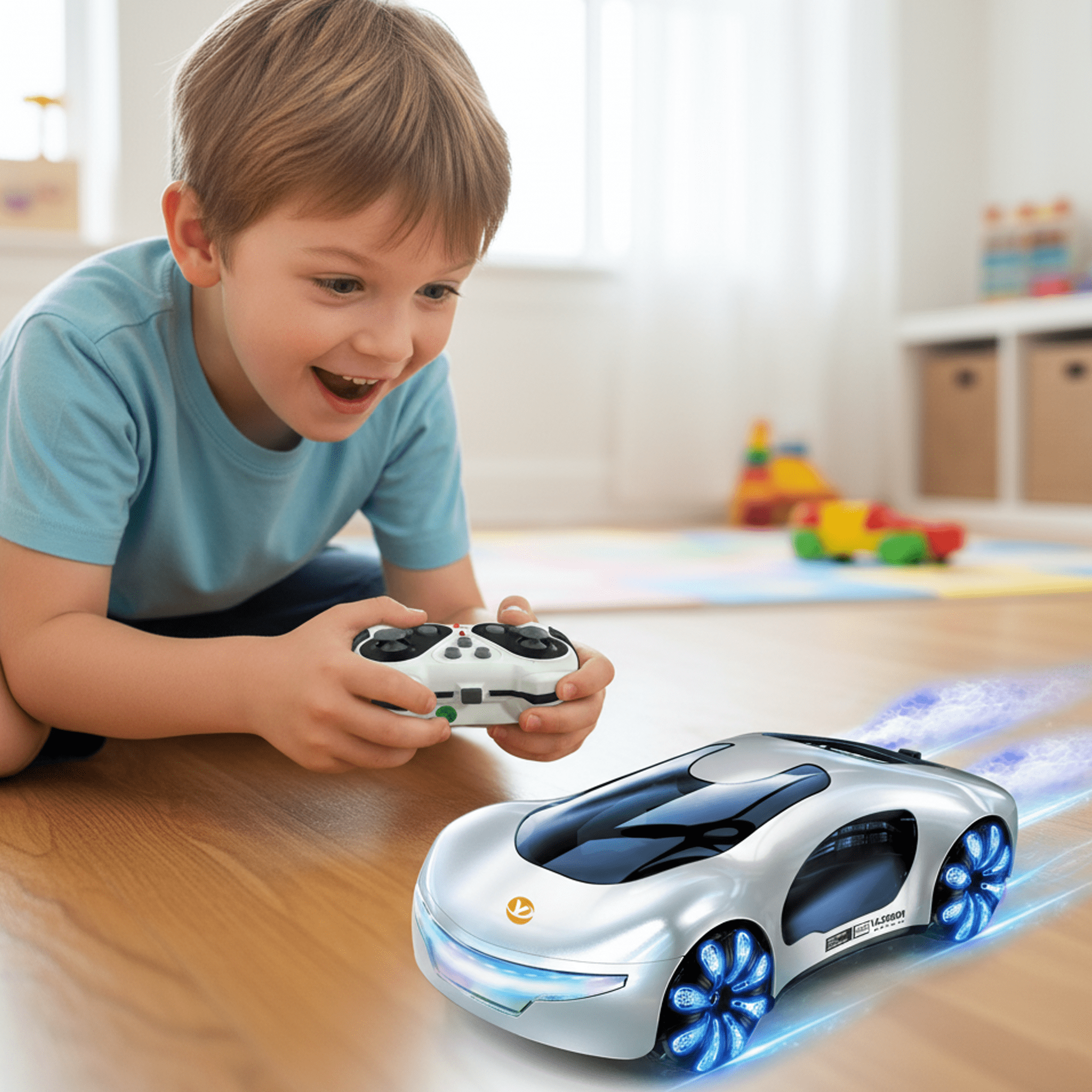 Flynow Remote Control Car, RC Drift Toy for Kids 3 4 5 6 7 8 9 10 11 Year Old, 2.4GHz 1200mAh 360° Rotate Cars with Light Sound Spray, Christmas Birthday Gift for Adults Boys Girls Age 12+