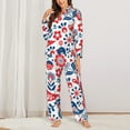 thumbnail image 3 of Disketp Pajamas Set Long Sleeve Sleepwear Womens Button Down Nightwear Pj Sets-Birds Flowers, 3 of 9