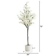 thumbnail image 2 of Nearly Natural 6ft. Artificial Cherry Blossom Tree with White Decorative Planter, White, 2 of 8