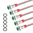thumbnail image 1 of Uxcell 5Pcs 6mm Luz Indicadora, 12V-24V AC/DC Lámpara de Señal LED Metálica Impermeable, Verde, 1 of 6