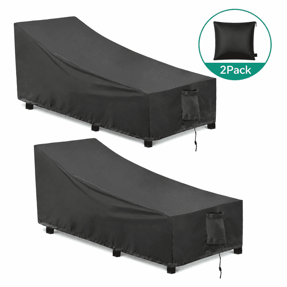 AJOHBM Outdoor Chair Covers,Patio Lounge Chair Covers for Sun Lounger Pool Sunbathing 2 Pack, 82 x 30 x 31 inch, Black