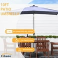 thumbnail image 5 of Clihome  10' x 6.5'  Rectangular LED Market Patio Umbrella Brown, 5 of 5