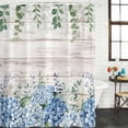 thumbnail image 3 of Eucalyptus Flowers Waterproof Fabric Shower Curtain,Blue Floral Green Vintage Wood Grain Waterproof Fabric Shower Curtain for Bathroom Curtains Bathtubs Shower Curtains with 12 Hooks Extra Long 72x84, 3 of 8