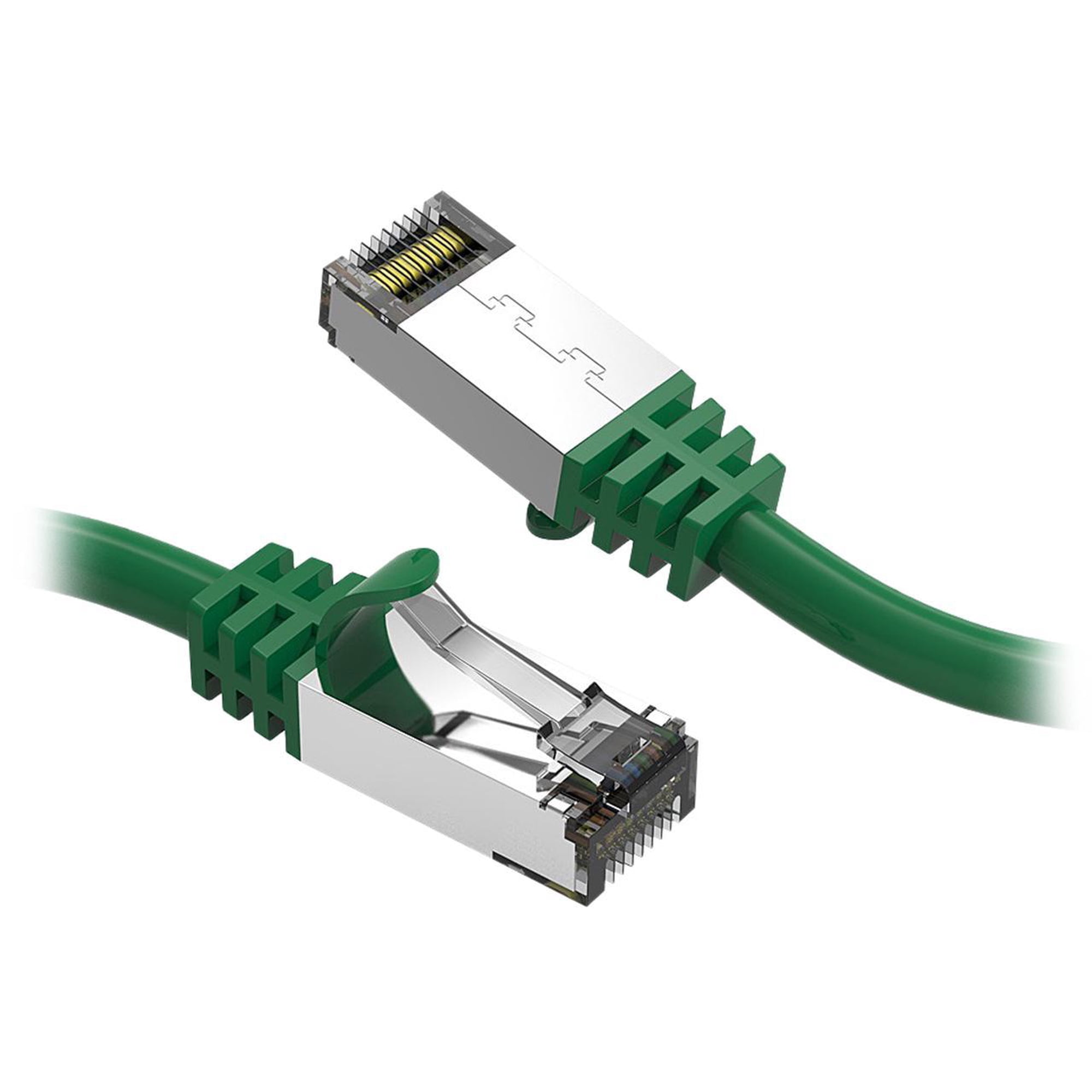 Nippon Labs Cat8 RJ45 2ft Ethernet Patch Internet Network LAN Cable, In/Outdoor, 26AWG, Shielded Latest 40Gbps 2000MHz, Weatherproof S/ftP -in Wall, Outdoor for Gaming/Router/Modem/PC/Switch (Green)