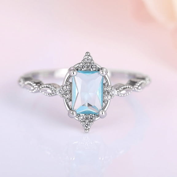 Crown Ring For Princess Small Zircon In White Copper