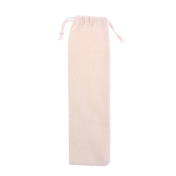 Pouch Bag Cotton Beige Eco Conscious Users Daily Use 1Pcs 9.8x2.8in