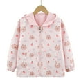 thumbnail image 5 of VINUSLI Girls Rain Jackets with Hood Cute Cartoon Zip Windbreaker Rainjacket Hooded Waterproof Lightweight Outwear Raincoats with Pockets Pink,11 Years, 5 of 9