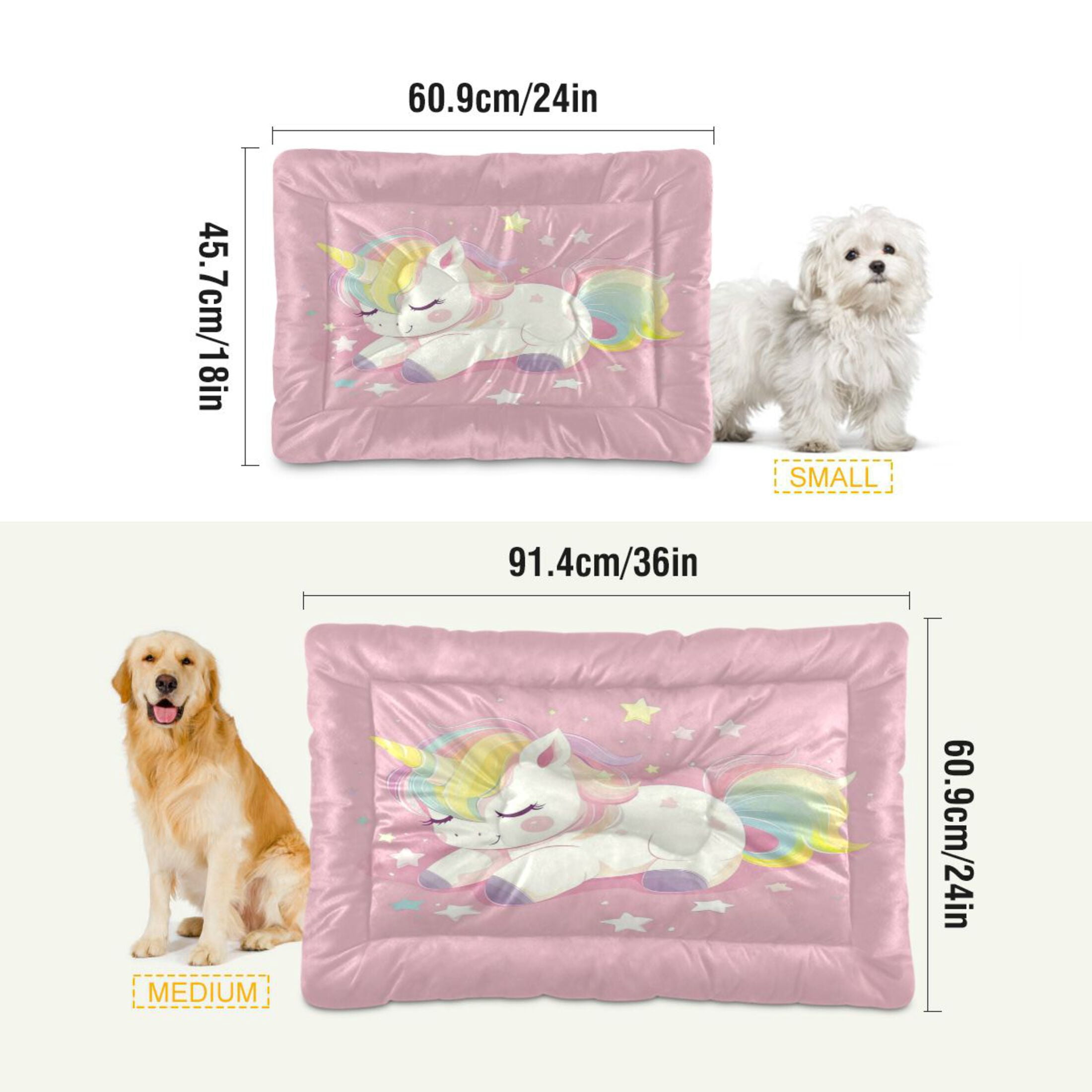 Qxltty Lovely Colorful Pony Ped Pad Wear-resistant and Hard to Bite Through Sleeping Pad for Small Medium Large Dogs Winter Pet Bed 36×24in