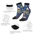 thumbnail image 3 of Goofa Marine Nautical Pattern Non Slip Socks with Grips for Elderly, Crew Socks Yoga Hospital Socks Cushioned Sole Gripper Socks for Men Women, 3 of 5