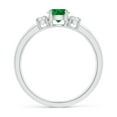 thumbnail image 2 of ANGARA Natural Classic Emerald and Diamond Three Stone Engagement Ring in Sterling Silver for Women (Size-5mm) | May Birthstone, Birthday, Anniversary, Jewelry Gift for Women | Natural Emerald Ring, 2 of 10
