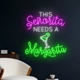 thumbnail image 2 of Handmadetneonsign This Senorita Needs A Margarita Neon Sign, Margarita LED Light, Cocktail Neon, 2 of 5