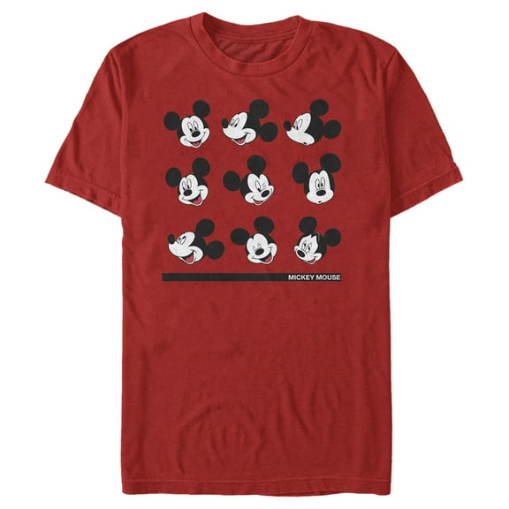 Men's Mickey & Friends Facial Expressions Graphic Tee Red Medium
