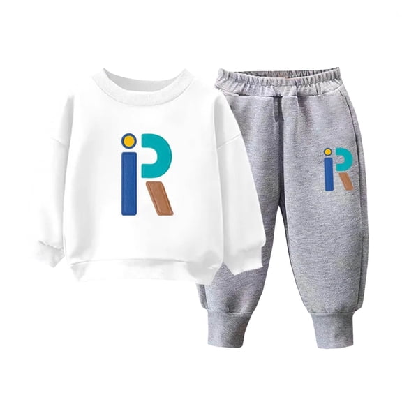 Hessimy Toddler Boys Girls Spring Summer Cute Cartoon Print 2Pcs Snug Fit Long Sleeve Soft Warm Sleepwear Pajamas Tops Pants, Cute Snug Fit(White,8-9 Years)