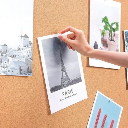 Rectangular Bulletin Board, Cork Board for Wall, Vision Board for Classroom and Office, Aluminum Frame, 35" x 47", Brown