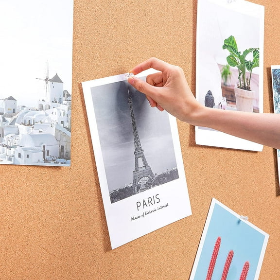 Rectangular Bulletin Board, Cork Board for Wall, Vision Board for Classroom and Office, Aluminum Frame, 35" x 47", Brown