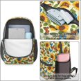 thumbnail image 4 of Sunflower and Butterfly Yellow Pattern 17" Waterproof Oxford School Backpacks for Teens, S-Shape Padded Straps, for School, Travel, Hiking, Camping, 4 of 5