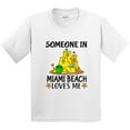 thumbnail image 3 of Inktastic Someone in Miami Beach Loves Me Youth T-Shirt, 3 of 5