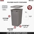 thumbnail image 2 of Rev-A-Shelf 35 Qt Under Sink Trash Can Replacement, Plastic, Silver, RV-35-17-52, 2 of 9