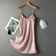 thumbnail image 4 of Samickarr Mini Nightdress Lingerie For Women Silk Nightgown Sleeveless Chemise Slip Lace Dress V Neck Nightwear Satin Homewear Sleepwear, 4 of 8