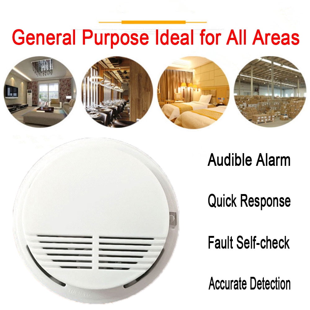 2 Pack Smoke Detector Home Security Sensor Alert Alarm