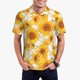 thumbnail image 1 of Fotbe White Marble Pattern Sunflower Camiseta Polo de Golf para Hombre con Estampado – Camisa Deportiva Transpirable con Cuello Abotonado-Small, 1 of 6
