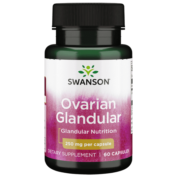 Swanson Ovarian Glandular Supplement - Women's Glandular Health and Balance Support - Premium Bovine Tissue - 60 Capsules, 250mg Each