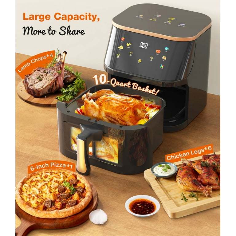 Suodoka Air Fryer 10 Qt Max 450F for Cooking, 6 Presets Fry