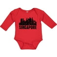 thumbnail image 3 of Inktastic Singapore City Skyline with Grunge Boys or Girls Long Sleeve Baby Bodysuit, 3 of 5