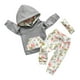 thumbnail image 1 of Eghunooy Ropa Para Bebé Niña De Manga Larga Con Capucha Floral Y Pantalones Con Bolsillo Y Diadema (6-9 Meses) Gris, 1 of 5