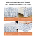 thumbnail image 6 of Blue Floral Wrap Around Bed Skirts for King Bed 18" Drop,Bed Skirt with Adjustable Elastic Belt Dust Ruffle Bed Valance for Bedroom Hotel Garden Petals Flower Botanical Tree Branch Bed Frame Cover, 6 of 7