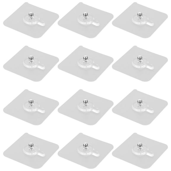 SEWCHICS Picture Hangers Reusable Screw Stickers Transparent Acrylic 12PCS