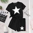 thumbnail image 6 of ITSAME Girls Outfits 2-Piece, Star Print Crewneck T-Shirts and Shorts Summer Loose Casual Clothes Set Black Size 13-14, 6 of 8