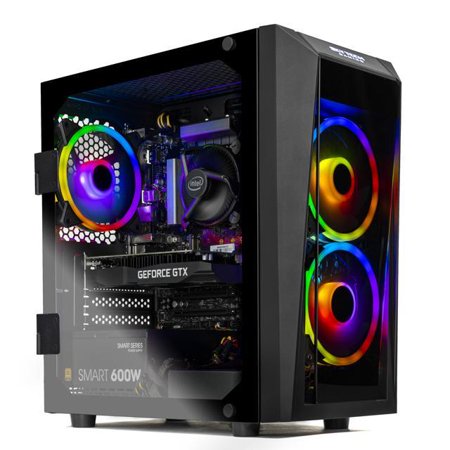 Skytech Blaze II Gaming PC Desktop - Intel Core-i3 10100F 3.6GHz, GTX 1650, 8GB DDR4 3200, 500GB SSD, 600W Gold PSU, 802.11 AC WiFi, Windows 10 Home 64-bit (NEW)