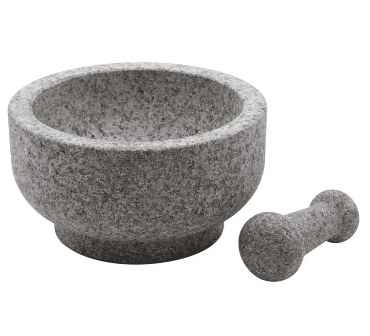 Casa Maria Granite Mortar and Pestle Set – 8.5-Inch Double-Sided Stone Grinder – Natural Heavy-Duty Granite for Spices, Herbs, Guacamole, Pesto, Pastes