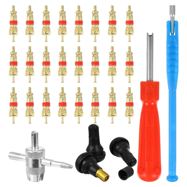 GOOHOCHY Juego de 43 herramientas de reparación e instalación de neumáticos de coche, extractor de núcleos y extractor de neumáticos.