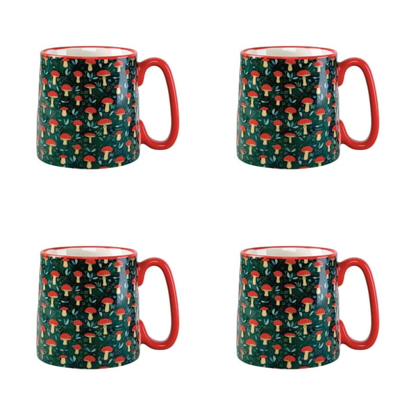 10 Strawberry Street Bella Toadstool Mushrooms Mug, Set of 4