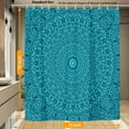 thumbnail image 3 of Teal Mandala Shower Curtain Fabric Shower Curtain Set with 12 Hooks Water-Proof 72 * 72 Inches for Bathroom Beach Caravan Hotel, 3 of 5