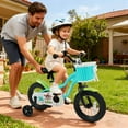 thumbnail image 4 of Costway Vélo pour Enfants 12 Pouces avec Roues Stabilisatrices, Panier, Freins à Main et à Rétropédalage, Selle Réglable Vert, 4 of 9