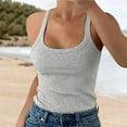 thumbnail image 2 of Yigetop Camisole Tops for Women, Women Plus Size Fashion Sleeveless Tops Slim Fit Vest Summertank Top Casual Tops Womens Ribbed Tank Top Grey1 2XL, 2 of 4