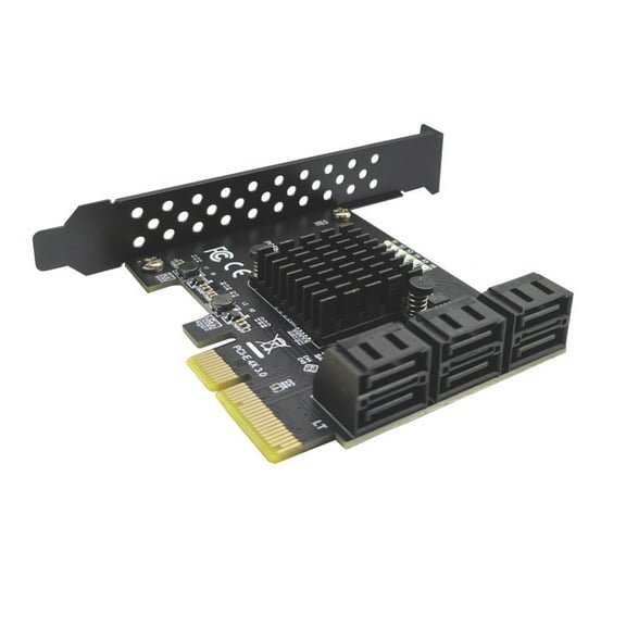 PCIe SATA Card 6 Ports, 6Gbps SATA3.0 PCIe Card Expansion Card for ASMedia ASM1166 Master